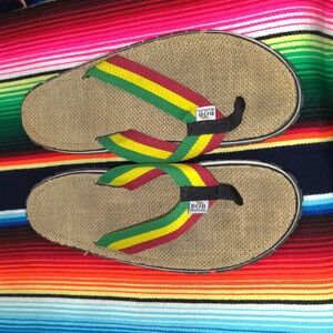 Bob Marley Fresco Men's Flip Flops Sandals Rasta Print Size 12